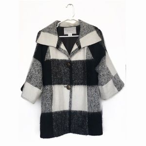 Cooperative Wool Blend Plaid Coat XS